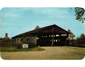 Covered Bridge Shelburne Vermont Postcard Travel Souvenir Unposted Vintage
