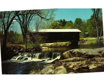 Covered Bridge Waterloo New Hampshire Postcards Travel Vintage