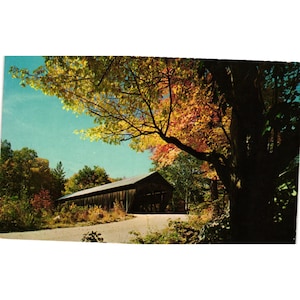 Vintage Albany Covered Bridge Postcard Swift River White Mountains New Hampshire