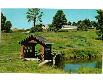 Puente cubierto Wilmington Vermont Postales Viaje Recuerdo Coleccionable Vintage