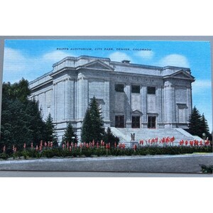 Phipps Auditorium City Park Denver Colorado Postcard Souvenir Travel Vintage
