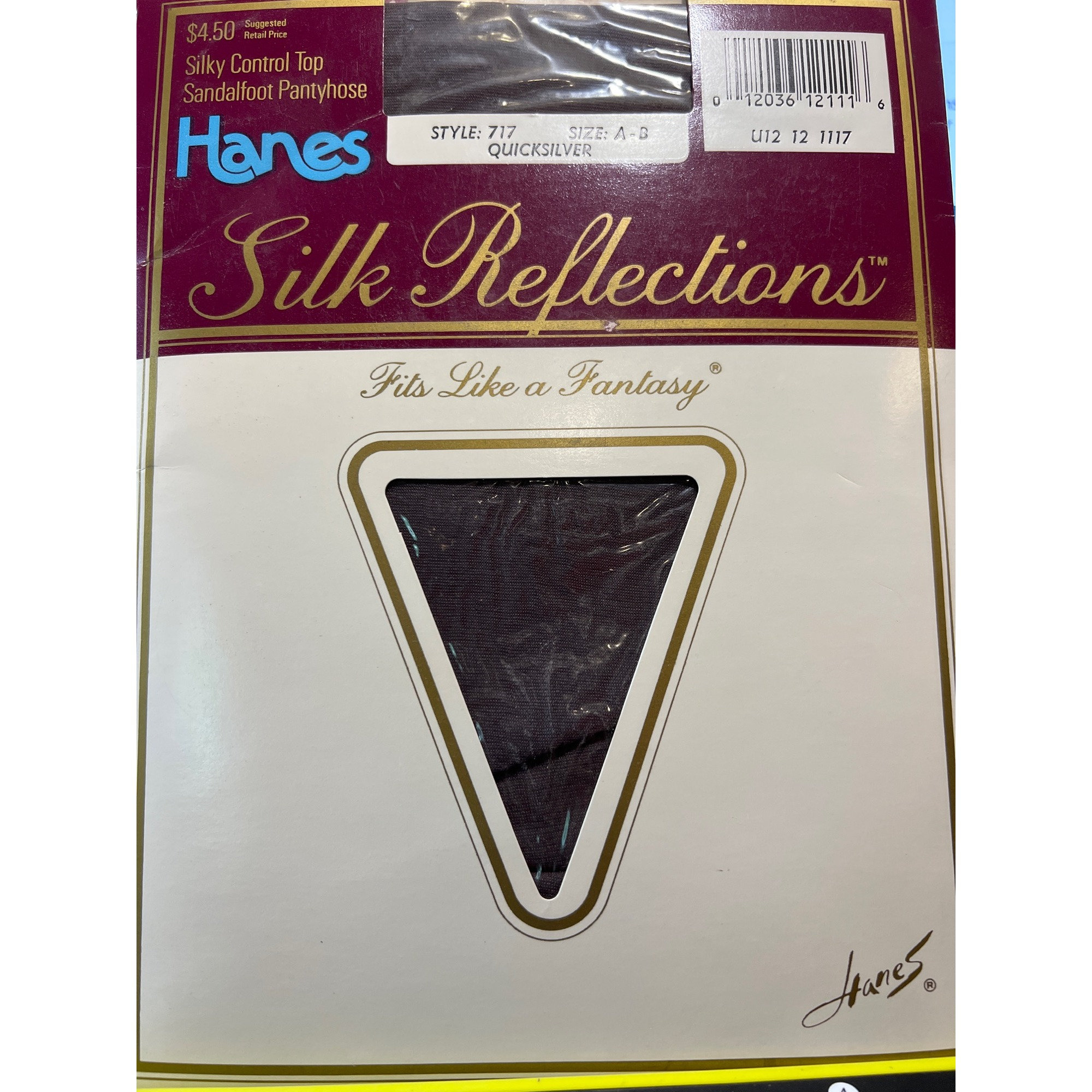 Vintage 1987 Hanes Silky Reflections Silky Control Top Pantyhose