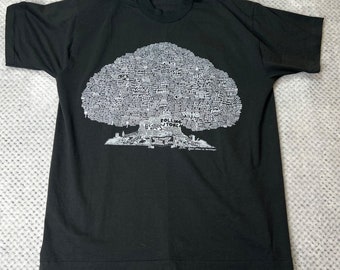 Fruit Of The Loom Shirt Mens Large Black The Family Tree Of British Rock Graphic Vintage