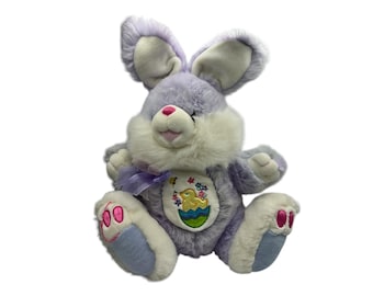 Dan Dee Plush Easter Bunny Hoppy Hopster Chick Egg Vintage Purple Rabbit 24" Toy