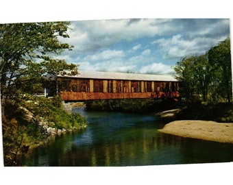 Smith Covered Bridge Postcard Travel Souvenir Unposted New Hampshire Vintage