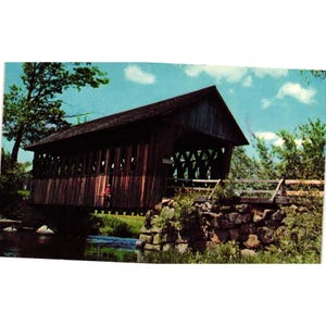 Cartes postales du pont couvert du New Hampshire, souvenir de voyage sur la rivière Blackwater sans affectation