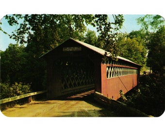 Covered Bridge Manchester Vermont Postcards Travel Vintage