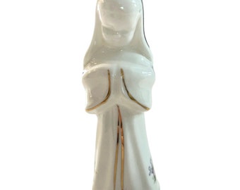 Vintage Royal Tara Figura Orando Chica Hueso Fino China Hecho a mano Ángel Monja