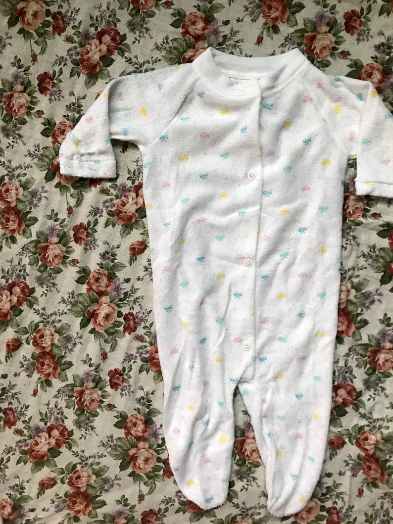 Vintage Newborn Bodysuit with Pastel Bows