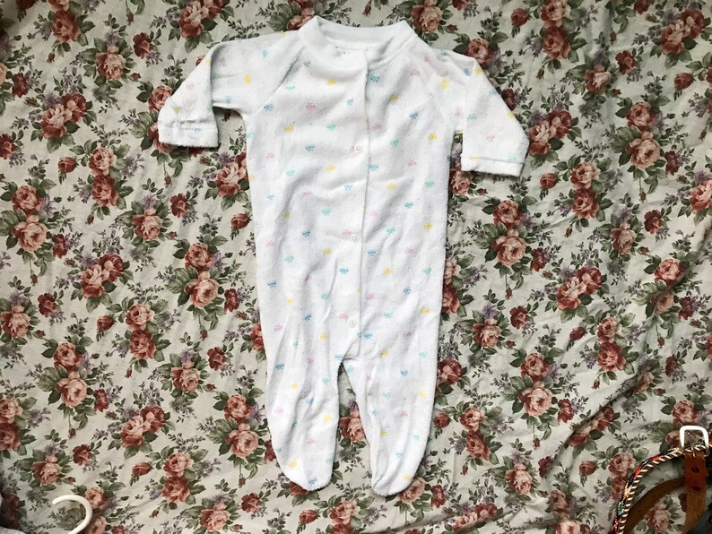 Vintage Newborn Bodysuit with Pastel Bows