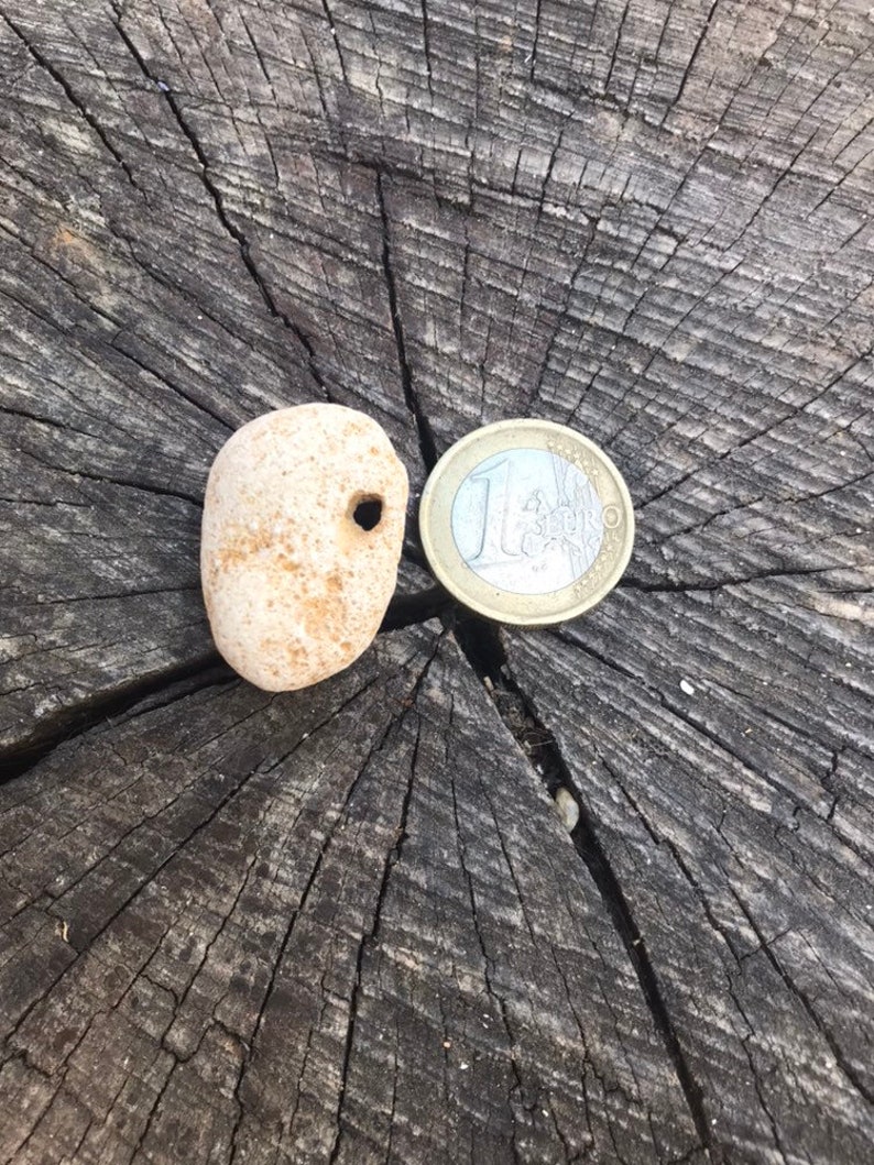 Naturally Holed Beach Stone Pebble with Natural Holes Beach Stone Odin Stone Talisman Gift For Sea Lover Hag Stone piedra de bruja