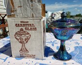 Vintage Indiana Glass Co. Carnival Glass Wedding Bowl, Mint in Box