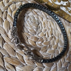 Silverkin Loyalty Leather Dragon Collar & Choker Convertible image 5