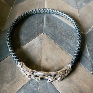 Silverkin Loyalty Leather Dragon Collar & Choker Convertible image 2