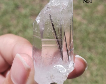 Rare Thick Silver Rutilated Quartz Crystal with Lemurian