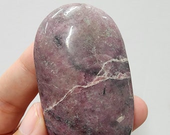 Rhodonite Palm Stone - Rhodonite Tumbled Stone