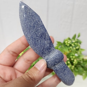 Gemstone Carved Knife - Blue Quartz Knife - Home Decoration