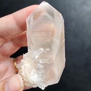 Rough Phantom Lemurian Quartz Point with Manifestor Crystal from Brazil