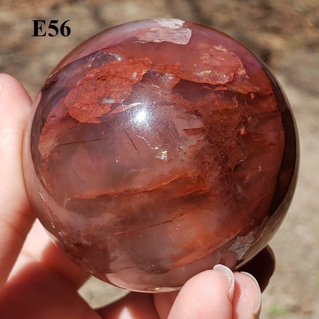 Fire Quartz Sphere 1.9 in/2 in Red Hematoid Quartz Etsy