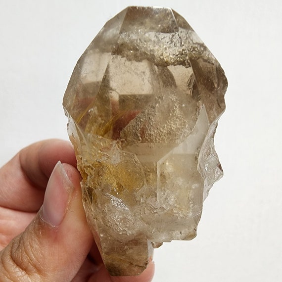 半研磨ルチルスモーキークォーツポイント（ファントム付き） - ルチル