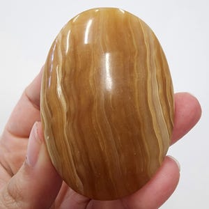 Honey Calcite Palm Stone - Honey Calcite Tumbled Stone