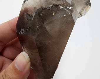 スモーキークォーツ - 両端が尖った水晶 - アイダホ州ボイシ地域
