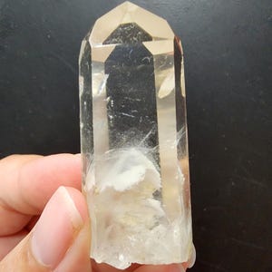 Polished Phantom Quartz with minerals inclusion from Brazil