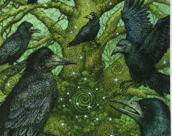 A Parliament of Rooks - print from the "Forest of Enchantment Oracle"