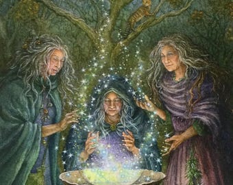 The Wyrd Sisters - print from the "Forest of Enchantment Oracle"