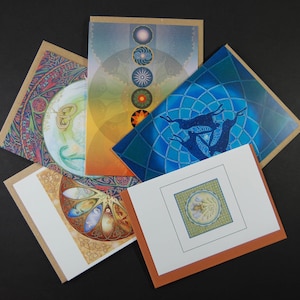 Set von fünf Grußkarten: "Mandalas".