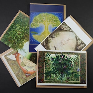Lot de cinq cartes de vœux : « Esprit de la forêt ».