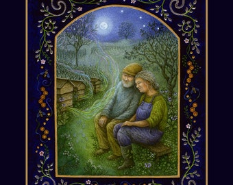 Listening to the Bees - greetings card