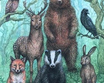 The Council of Animals - greetings card