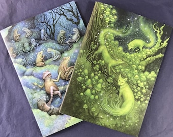 Two A5 notebooks: Froggy Grotto & Foxfire