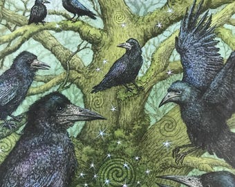 A Parliament of Rooks - greetings card