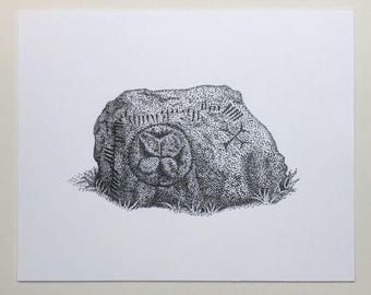 Original Illustration "Ogham Stone".