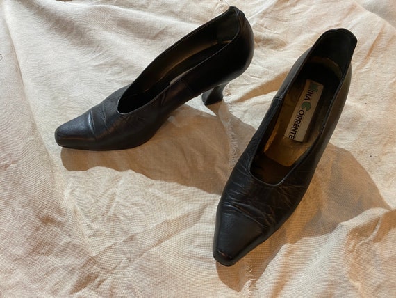 Vintage Black Witch shoes / Victorian shoes / Ital
