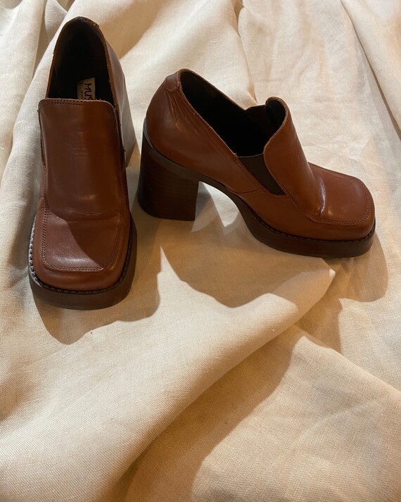 90s Mustang chunky square toe loafer shoes / y2k /