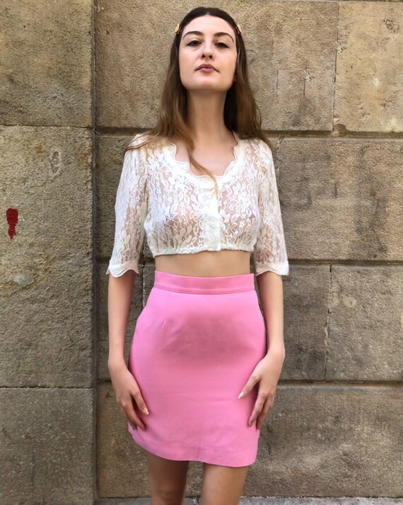 Pink Short Skirt 80s