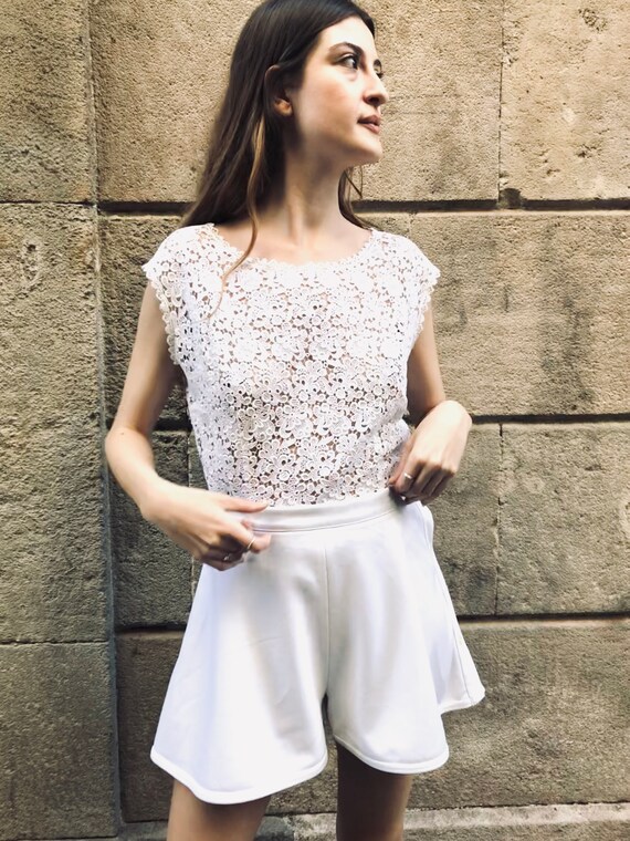 White 70s tennis shorts Cerruti 1881