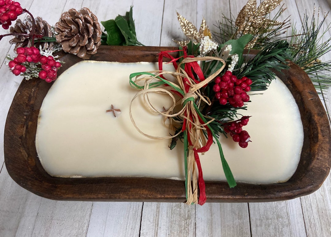 Wood Dough Bowl Candle Etsy