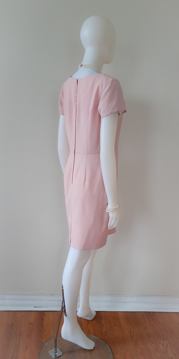 60s pink dress/coat set. In carnation pink chiffo… - image 5