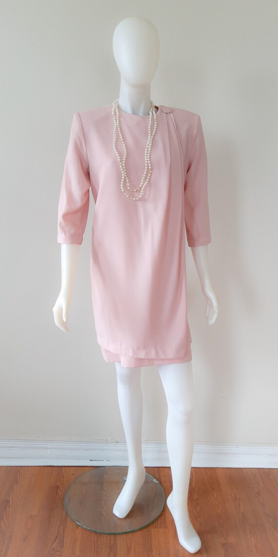 60s pink dress/coat set. In carnation pink chiffo… - image 8