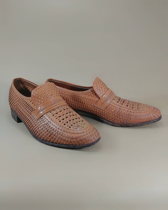 Sz 9.5 vintage woven leather loafers, Bally of Sw… - image 1