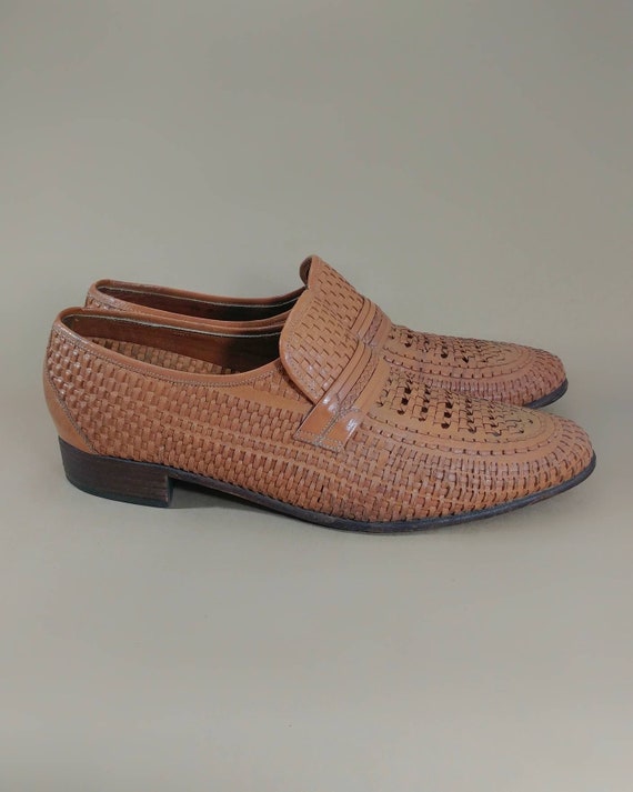 Sz 9.5 vintage woven leather loafers, Bally of Sw… - image 6