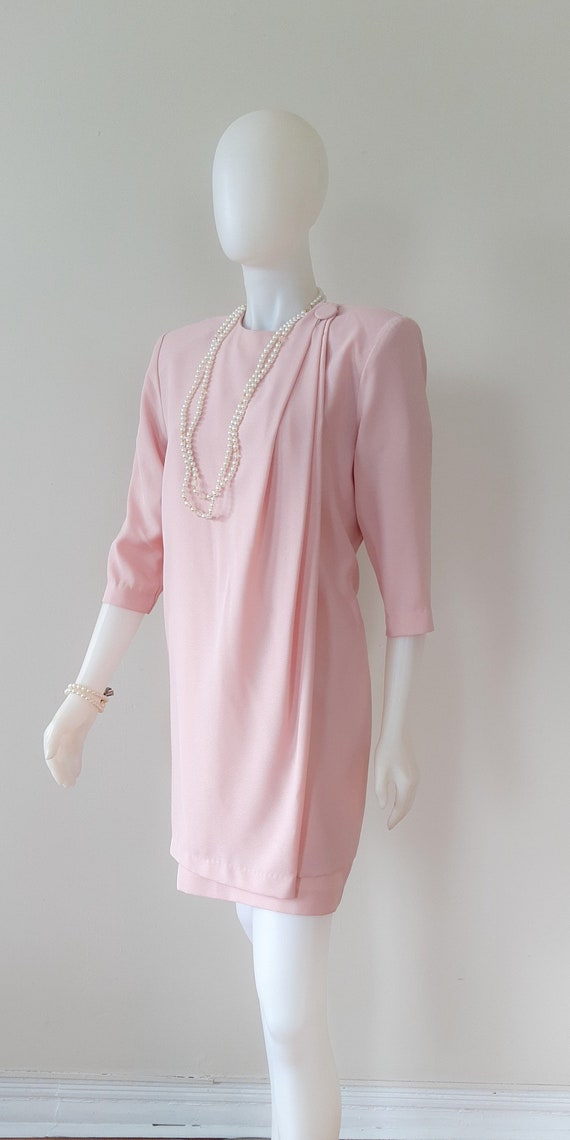 60s pink dress/coat set. In carnation pink chiffo… - image 9