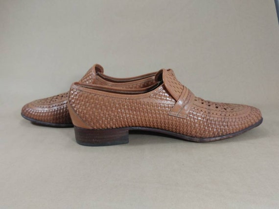 Sz 9.5 vintage woven leather loafers, Bally of Sw… - image 8