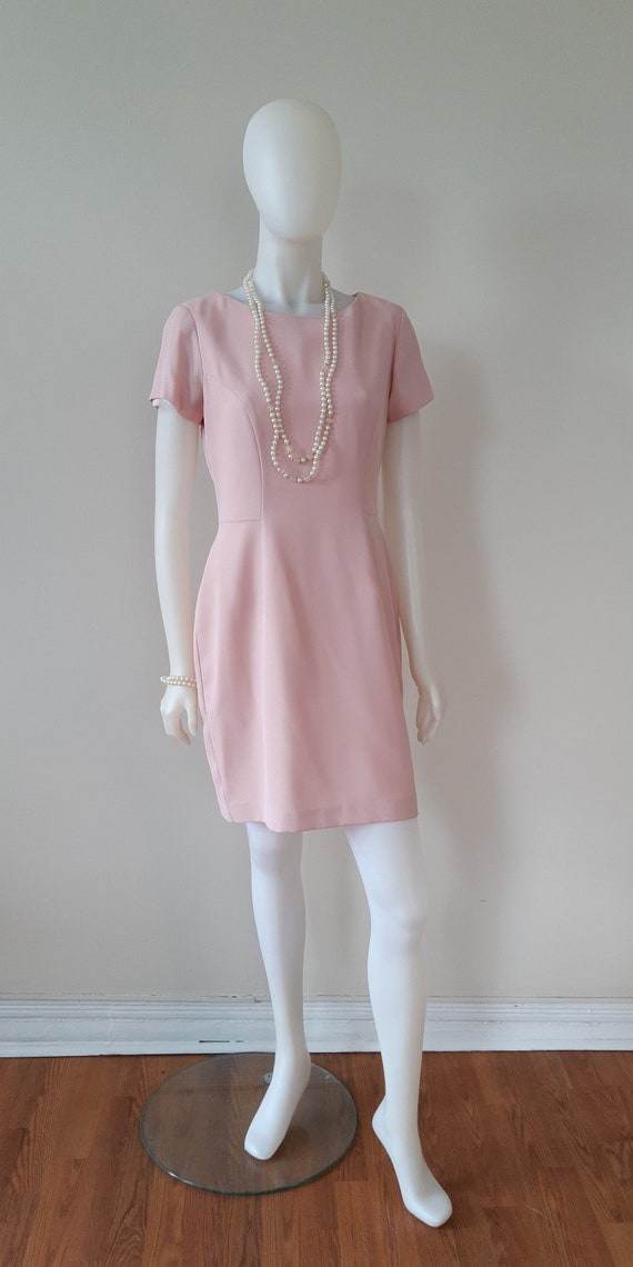 60s pink dress/coat set. In carnation pink chiffo… - image 2