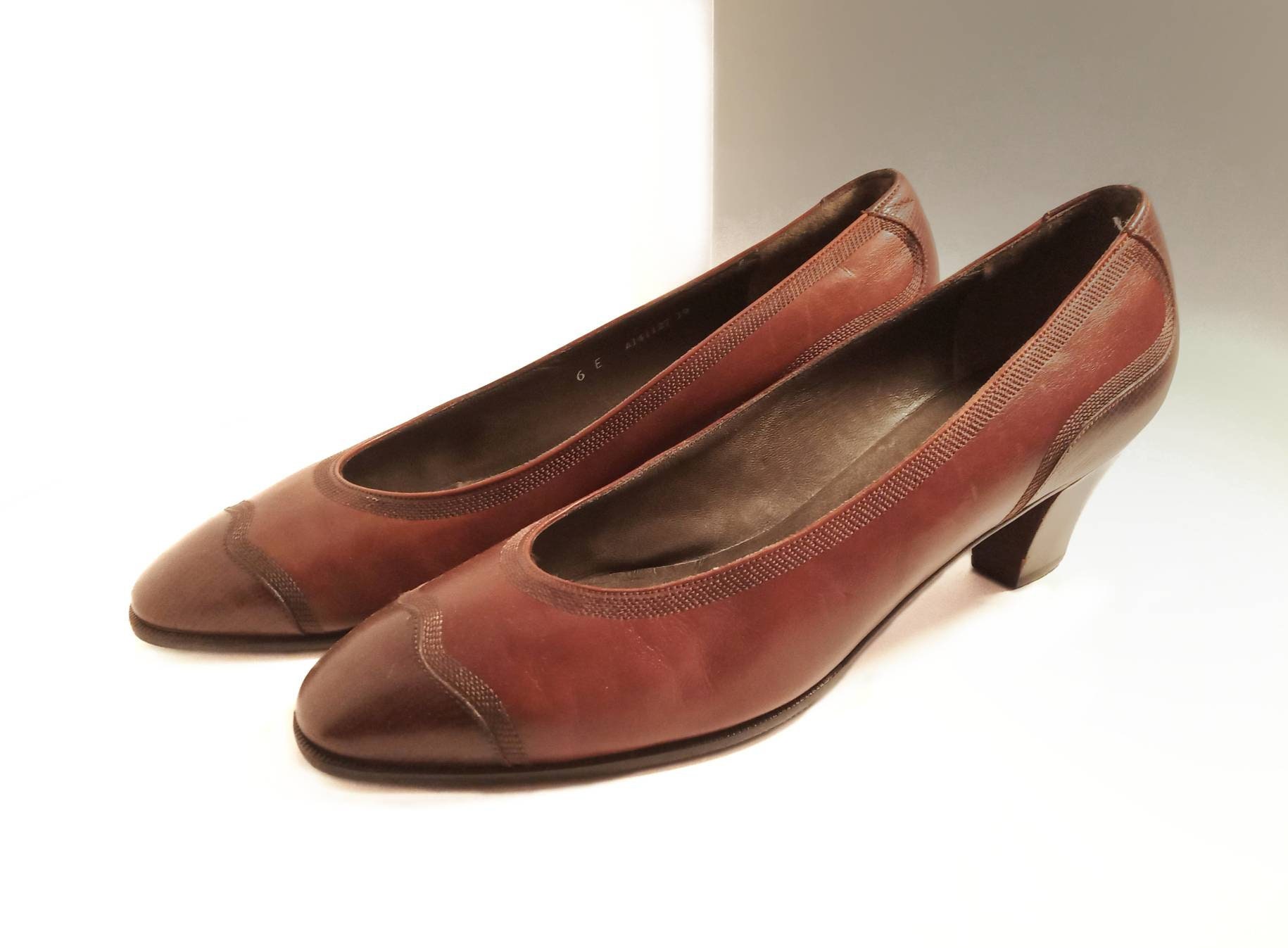 talons moyens de Bally de Suisse Taille 6E Chaussures Chaussures femme Escarpins chaussures vintage pour femmes caramel et cuir brun chaussures Bally vintage 