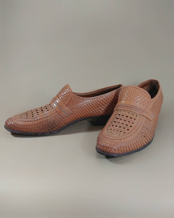 Sz 9.5 vintage woven leather loafers, Bally of Sw… - image 10